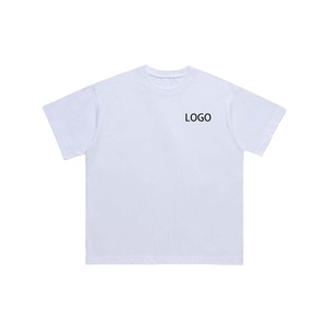 300GSM 100% Penteado T-shirt de Algodão Personalizado Refletir Impresso Solto Ajuste Padrão Sólido Estilo Casual T-shirt dos homens - Product Image 1