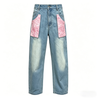 Jeans droits personnalisés résistants à la décoloration pour femmes, style décontracté streetwear