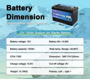 緊急スタートボタン圧力リリーフバルブNa + スタートバッテリー12V 60Ah 80Ah 90Ah 100Ahナトリウムイオン電池 - Product Image 4