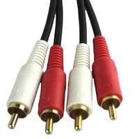 Câble audio stéréo en PVC plaqué or 24K 2RCA mâle à 2 RCA mâle pour TV lecteur DVD amplificateur CD platine système de haut-parleurs