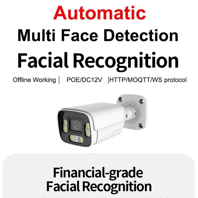 2MP 4MP 5MP 8MP Professional Face Detection Facial Recognition Security Camera AI Smart POE IP with HTTP Web Socket Protocol