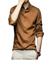 Conjunto de camisa y pantalón formal para hombre, traje de negocios de manga larga para oficina, uniforme suave, transpirable y ligero para primavera y verano