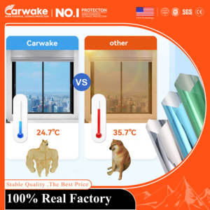 Carwake Aislamiento térmico de alta calidad Protección DE PRIVACIDAD Película de construcción Ventanas de Casa Película de espejo vidrioso decorativo - Product Image 2
