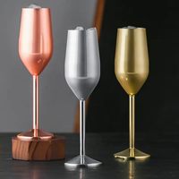 Verre à vin gobelet fête de mariage Happy Hour incassable en acier inoxydable gobelet flûte tasse à vin coupe à Champagne