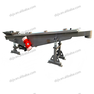 DZJX paslanmaz çelik gıda sınıfı kauçuk isıya dayanıklı toz parçacık blok büyük kapasiteli yatay titreşim konveyör - Product Image 5