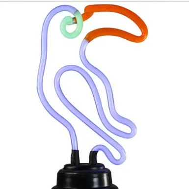 Personal isierte 3AA Flamingo Logo Kunststoff Basis Glasröhre Neon Batterie betriebene Tisch lampe