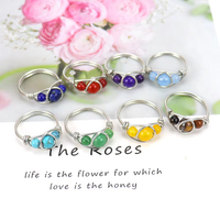 Bague réglable en pierre de cristal naturelle pour femme, nouvelle, personnalisée, perles d'agate enveloppées à la main, améthyste, bijoux modernes JZG*Sialia DIY