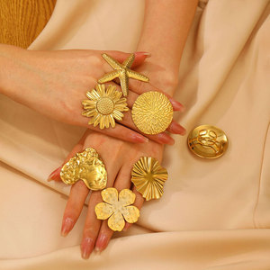 แหวนสัญญาดีไซน์ทันสมัย ป้องกันการหมองคล้ำ รุ่น Statement Custom  ชุบทอง 14k 18k  วัสดุสแตนเลสสตีล 316l เหมาะสำหรับทุกคน - Product Image 2