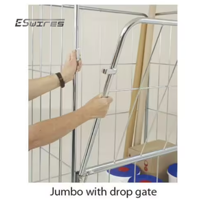 Entrepôt <span class=keywords><strong>treillis</strong></span> <span class=keywords><strong>métallique</strong></span> galvanisé durable démontable 4 côtés rouleau <span class=keywords><strong>jumbo</strong></span> conteneur de transport sur roues - Product Image 2