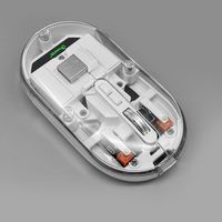 Mouse optik nirkabel isi ulang daya, Mouse optik MW-004TR Mini, dapat diisi ulang 2.4G & BT, Mouse transparan hitam/putih, lampu latar LED datar 5D