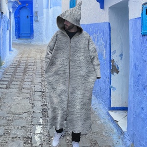Mannen Moslim Gewaden Lange Jurk Kaftan Islamitische Kleding Midden-Oosten Jubba Thobe Lange Mouw Arabische Gebed Eid-kleding Kaftan Jurk (Color : Stripe, Size : 4XL