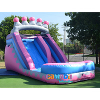Toboggan aquatique gonflable en PVC Plato, couronne rose, princesse bleue, toboggan aquatique pour adultes avec location de fête en piscine, toboggan aquatique gonflable personnalisé