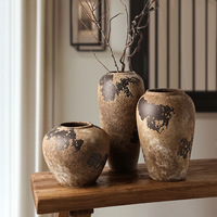 Ensemble de vases en céramique rustiques Wabi Sabi, décoration d'intérieur, vases décoratifs pour fleurs, emballage personnalisé avec logo, dropshipping