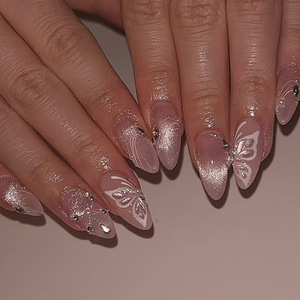 24 <span class=keywords><strong>Uñas</strong></span> Postizas Francesas con Estampado <span class=keywords><strong>de</strong></span> Leopardo 3D, Diseño <span class=keywords><strong>de</strong></span> Cruz con Diamantes, <span class=keywords><strong>Uñas</strong></span> Artificiales <span class=keywords><strong>de</strong></span> Tipo <span class=keywords><strong>Stiletto</strong></span> Largo - Product Image 2