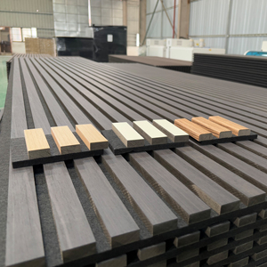 Grooved Wooden Slat Acoustic Wall Flexible Pet Wood Veneer Acoustic Panel Akupanel For Apartments - Product Image 4