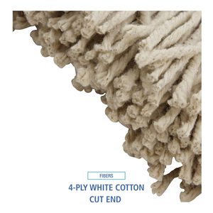 Tête de balai en microfibre Saddleback Premium Boardwalk 24 oz avec panier en plastique, 12 par carton, blanc, pour sols plats - Product Image 3