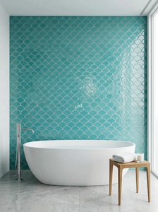 Carreaux de mosaïque de natation en porcelaine en forme d'éventail en écailles de poisson bon marché pour piscines - Product Image 3