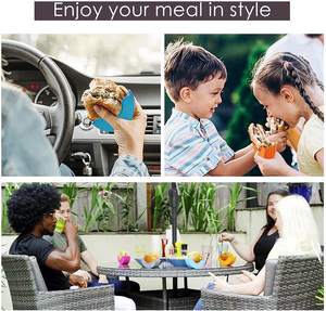 Porte-<span class=keywords><strong>hamburger</strong></span> en silicone réutilisable et écologique, antiadhésif, facile à nettoyer, pour une alternative au papier ciré - Product Image 6