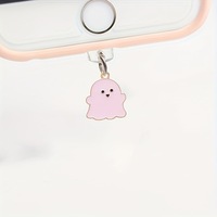 Prise anti-poussière en alliage de fantôme mignon d'Halloween, accessoires de capuchon de port de charge anti-poussière charmant pendentif d'accessoires de décoration de téléphone