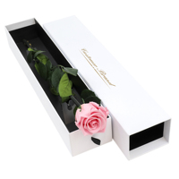 Vente en gros d'usine directement fournir une fleur unique de rose préservée avec longue tige et emballage personnalisé avec logo