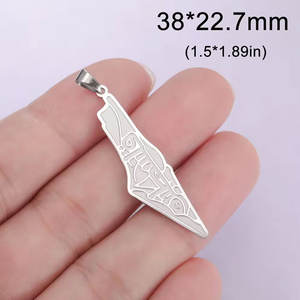Custom DIY Jewelry 316L Stainless Steel Bracelet Palestine <b>Map</b> Charms for Bracelet Necklace - Product Image 5