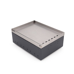 Stainless Steel Recessed Floor Box with Power, Data, and Audio Visual Modules Electrical <b>Cable</b> Management System - Product Image 2