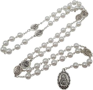 <span class=keywords><strong>Collar</strong></span> de joyería católica, siete sortijas de María, <span class=keywords><strong>collar</strong></span> de cristal blanco y negro - Product Image 4