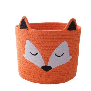 Panier de rangement pour vêtements sales en coton tressé, motif dessin animé mignon, grande capacité, pour salon et chambre à coucher - Product Image 5