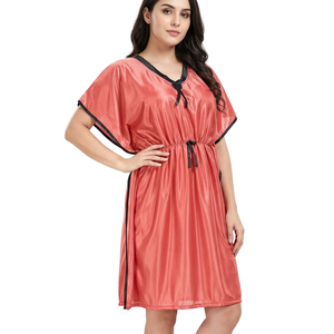 Promotion : Robe caftan marocaine à manches chauve-souris larges, col en V, en polyester, coupe régulière, pour soirée décontractée ou tenue de nuit évasée - Product Image 1