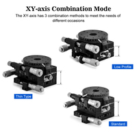 Plataforma de Posicionamiento Diacion XYR Stage con Cabezales Micrométricos de Alta Capacidad de Carga, Superficie de 125 mm, Recorrido de 12.5 mm, Aleación de Aluminio para
