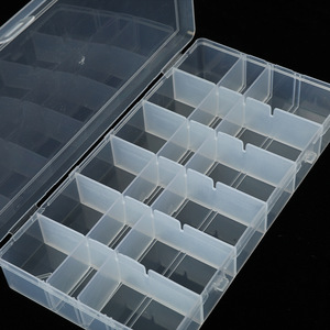 Transparent Plastic Jewelry Organizer 18 Compartment PP Storage <b>Box</b> For <b>Earrings</b> Small Items Desktop Use - Product Image 2