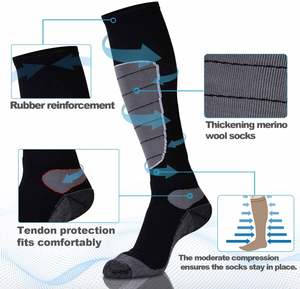 DL-0396 Marino <b>Wool</b> Cold Weather Winter Warm Ski Snowboarding <b>Socks</b> - Product Image 2