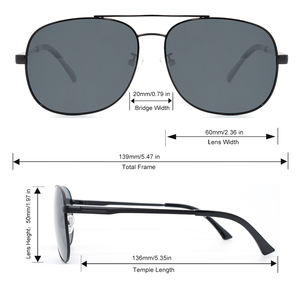 Gafas de Sol Polarizadas Clásicas de Moda <span class=keywords><strong>para</strong></span> <span class=keywords><strong>Hombre</strong></span> y Mujer con <span class=keywords><strong>Lentes</strong></span> TAC UV400 y Marco Metálico, Venta Directa de Fábrica, Logotipo Personalizado - Product Image 3