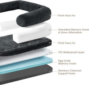Foldable Square Adult <b>Dog</b> <b>Bed</b> Fashionable Solid Pattern Memory Foam Supportive Removable Washable Cover - Product Image 3