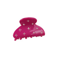 Pinces à cheveux en acétate diamanté couleur bonbon de 6,5 cm, élégantes et simples, pour femmes