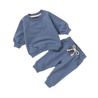 Ensembles de pantalons et sweats à capuche unisexes en coton biologique pour enfants, couleur unie, pour garder au chaud, sweats à capuche pour bébés et nourrissons