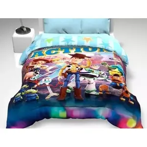 Ensemble de housse de couette Pro Cartoon 190x212 cm en microfibre réversible, literie toutes saisons pour enfants, usage domestique - Product Image 1