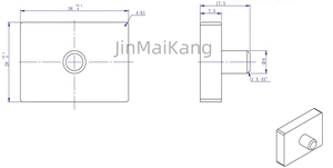 Chống ăn mòn màu đen hình chữ nhật miếng đệm chân công nghiệp NR cao su 70 ~ 75 bờ 38x28x7.5mm - Product Image 6