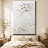 Art original de haute qualité, peinture à l'huile abstraite moderne de couleur blanche, texture 3D, grande taille, pour hôtels, salon