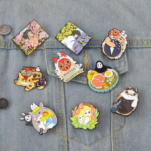 Broche en émail de personnage d'anime moderne, badge en métal de dessin animé d'enfance, épingles de film 'Mononoke' 'Chihiro' 'Haku' 'Totoro' pour - Product Image 2