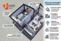 Maison de luxe préfabriquée modulaire avec loft, verrière panoramique extérieure, lodge écologique, mini-maison, cabane en A, pod de villégiature