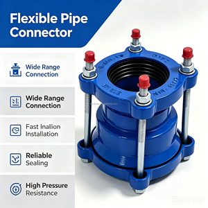 Adaptateur à bride PN10 en fonte ductile GGG50 pour raccord de démontage de conduite, pour pipeline de traitement des eaux usées en PE, PVC et béton - Product Image 3