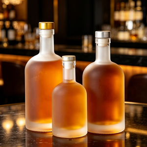 Bouteille en verre dépoli transparent vide de 100 ml, 200 ml, 375 ml, 500 ml, 750 ml, 1000 ml pour Vodka, Liqueur, Vin, Whisky, Brandy, Tequila, Spiritueux Artisanaux - Product Image 1