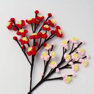 Hecho a mano tejido solo artificial <span class=keywords><strong>Chimonanthus</strong></span> Praecox Lamei Wintersweet Flor de ganchillo para Navidad Día de la madre nuevo - Product Image 6