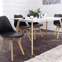 Chaise d'appoint de luxe moderne avec coussin en tissu gris et pieds en bois massif pour cuisine et hôtel - Fabricant, fournisseur, vente en gros