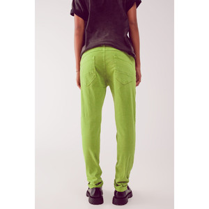 Jeans Ajustados con Botones a la Vista en Verde - Product Image 4