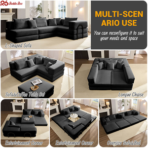Canapé modulaire surdimensionné à combinaison libre, <span class=keywords><strong>convertible</strong></span> en lit et chaise longue, idéal pour les grandes maisons et salles familiales - Product Image 4