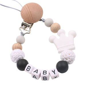 <span class=keywords><strong>Chupete</strong></span> de silicona personalizado para bebé, clip hecho <span class=keywords><strong>a</strong></span> mano, cuentas de ganchillo personalizadas, corona de silicona, soporte de cadena para <span class=keywords><strong>chupete</strong></span> - Product Image 6