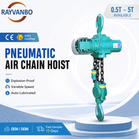 Palans pneumatiques antidéflagrants Rayvanbo Spark Free certifiés 0,5T-5T, commande à distance, protection IP54/55, chaîne G80, huile