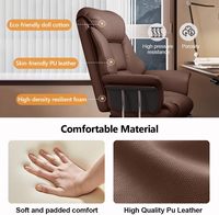 Chaise de bureau de direction avec accoudoirs confortables, dossier haut et repose-pieds, chaise de bureau à domicile avec repose-pieds